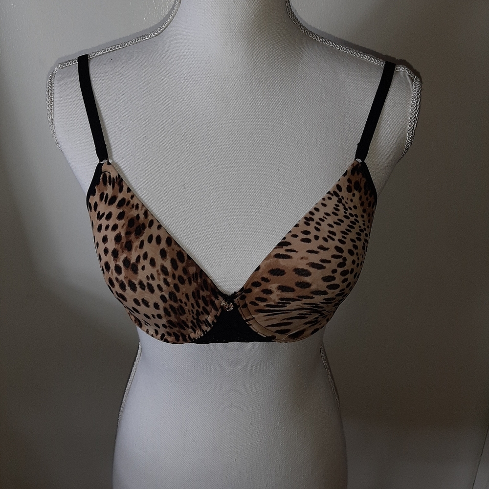 Natori bliss perfection t shirt bra 32D cheetah